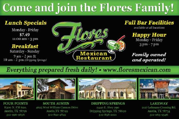 A flyer for the flores mexican restaurant.