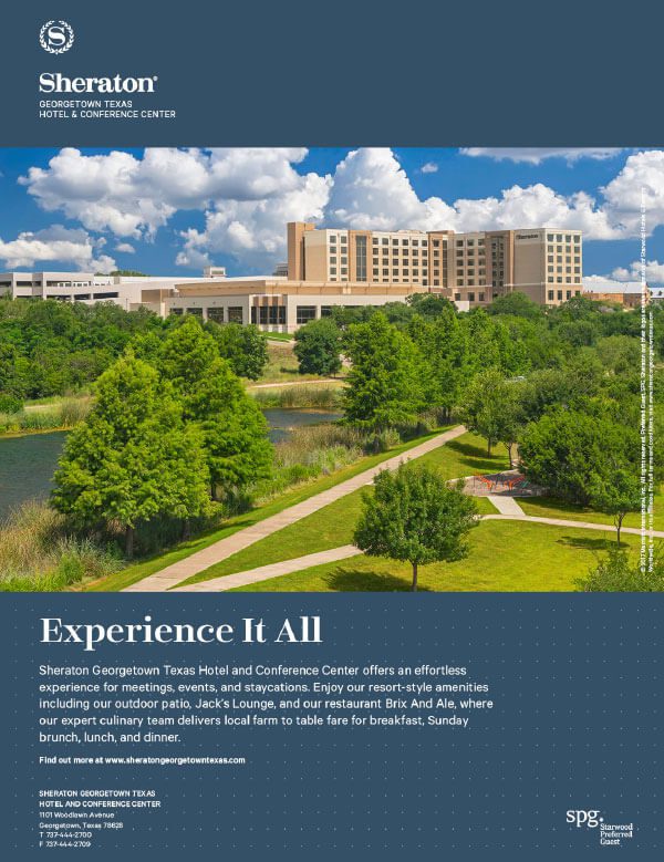 A brochure with an image of the university campus.