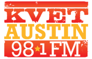 A red and yellow logo for houston 9 8. 1 fm