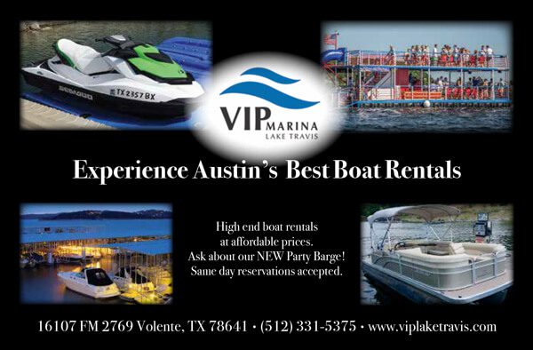 A poster advertising the best boat rental in austin.