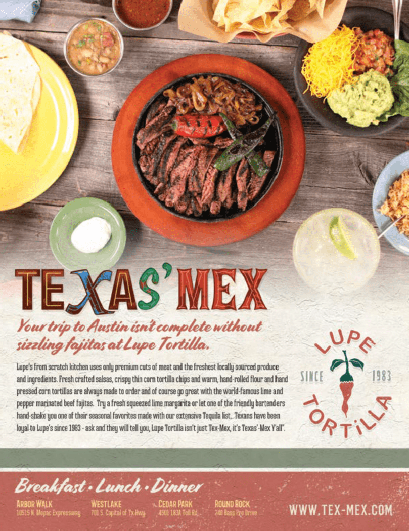 A table with some food on it and the words " texas mex "