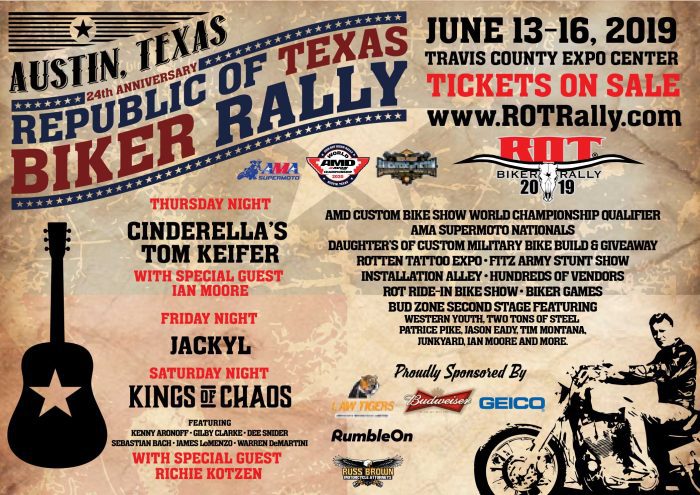 A poster of the 2 0 1 9 texas biker rally.